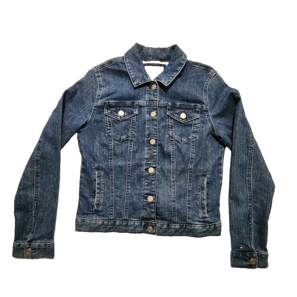 Tommy Hilfiger Girls Denim Jacket Botton Front Size Medium